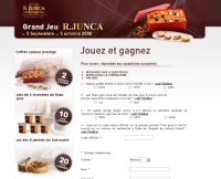 Formulaire Jeu foie gras R.Junca - Grand jeu rentrée 2008
