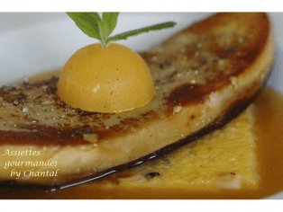 FOIE GRAS POÊLÉ, ABRICOTS ET POLENTA,© ASSIETTES GOURMANDES BY CHANTAL