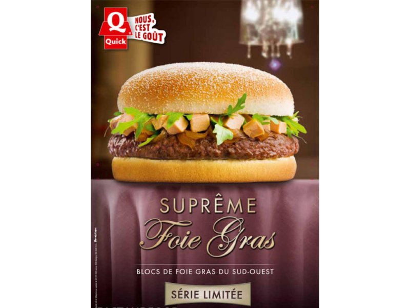 Suprême foie gras hamburger par Quick